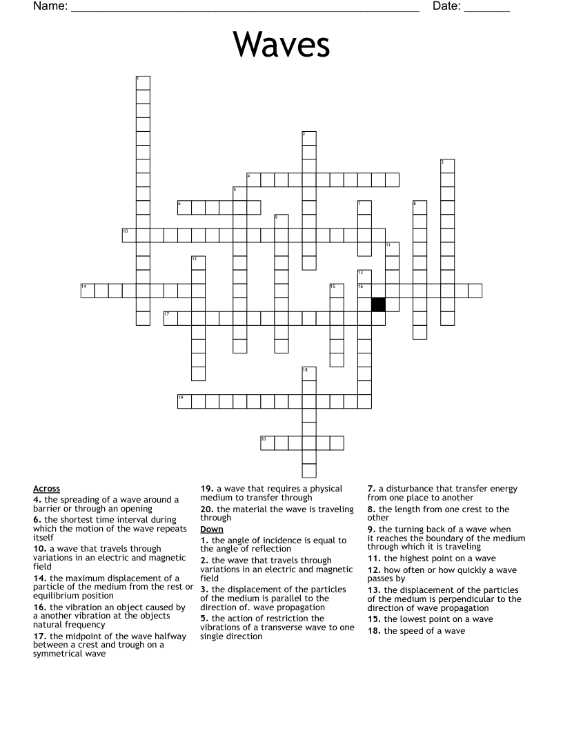 Waves  Crossword