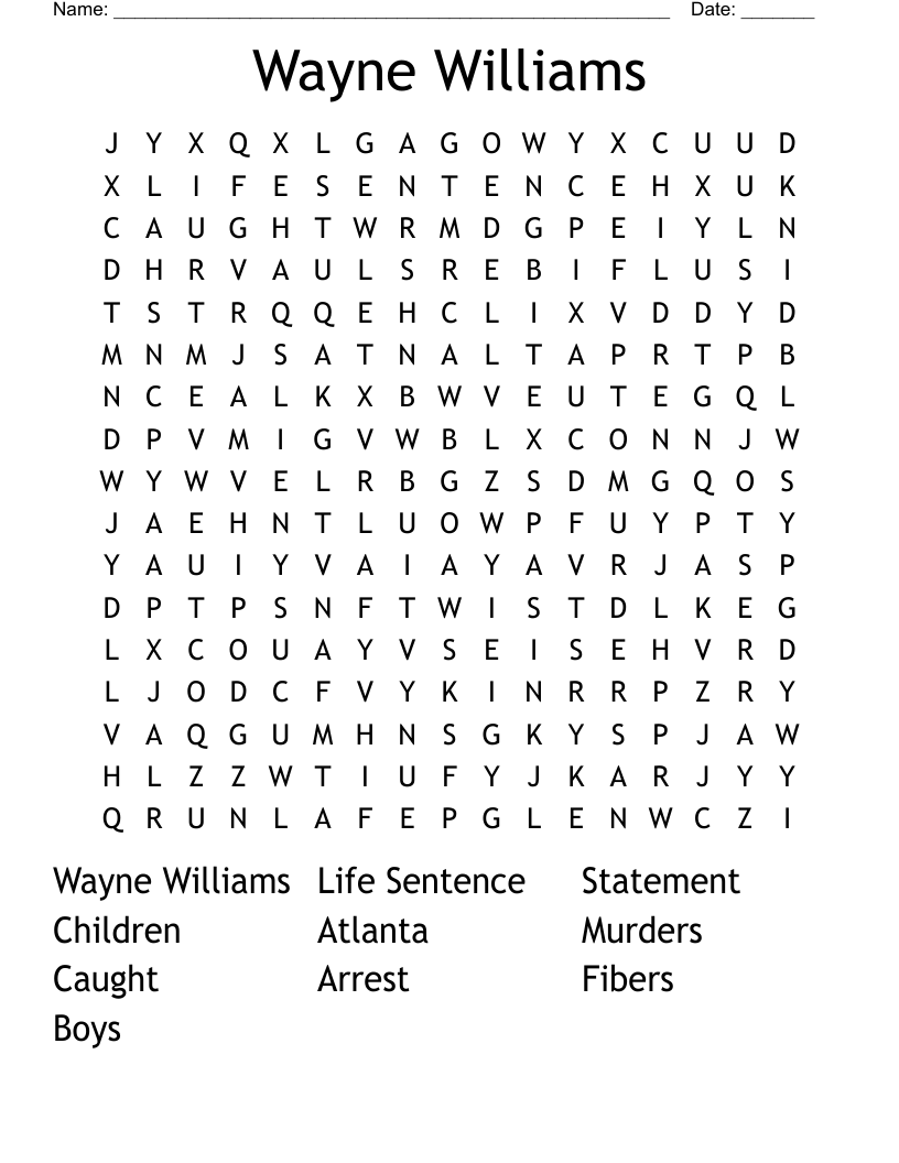 Wayne Williams Word Search