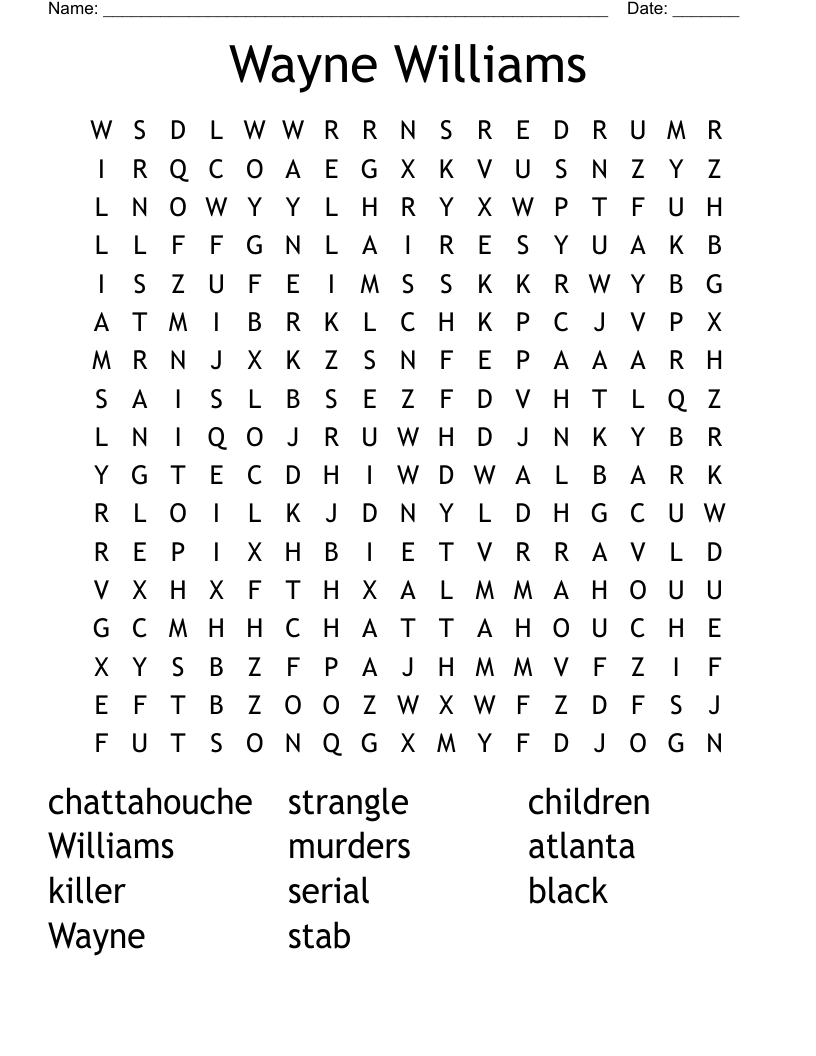 Wayne Williams Word Search