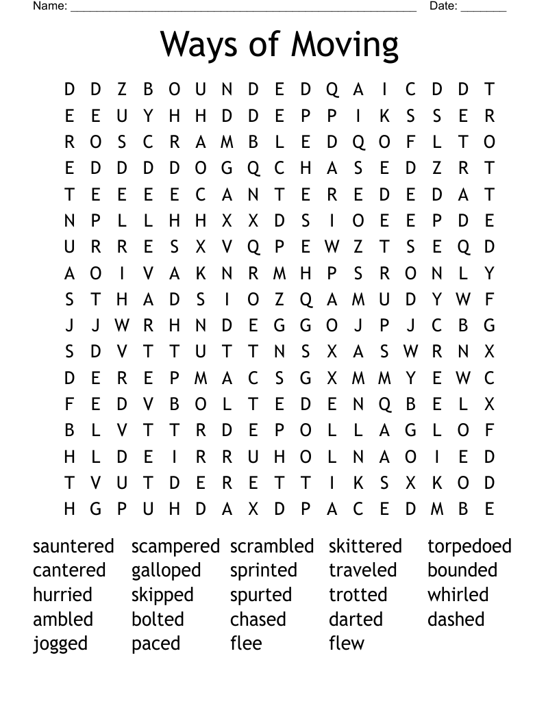 Ways of Moving Word Search