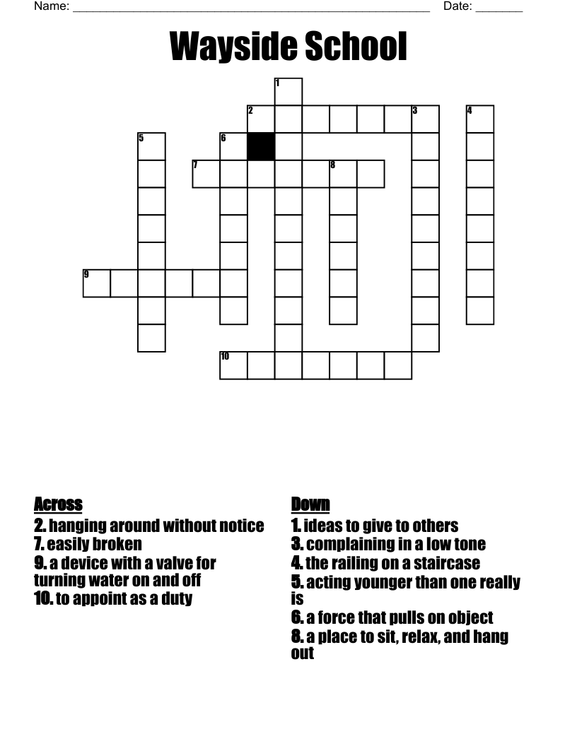 Wayside School Crossword