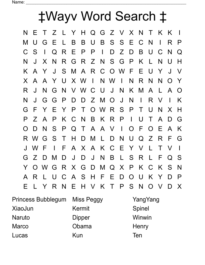 ‡Wayv Word Search ‡
