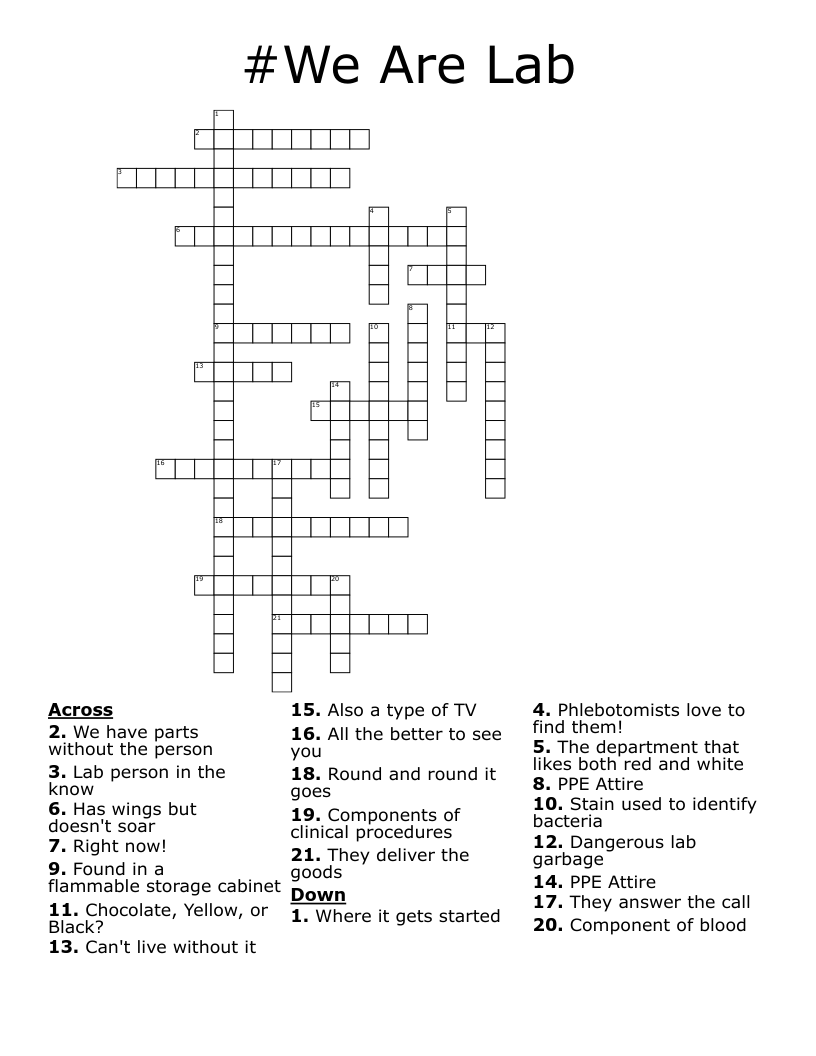 #We Are Lab Crossword