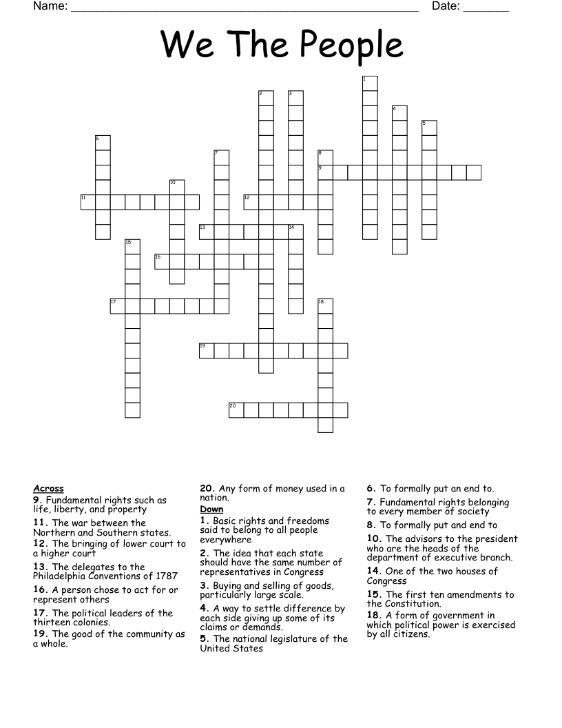 We The People Crossword