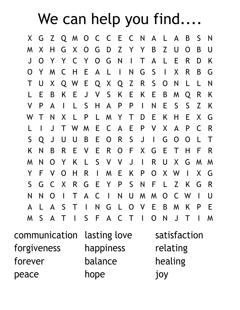 We can help you find.... Word Search