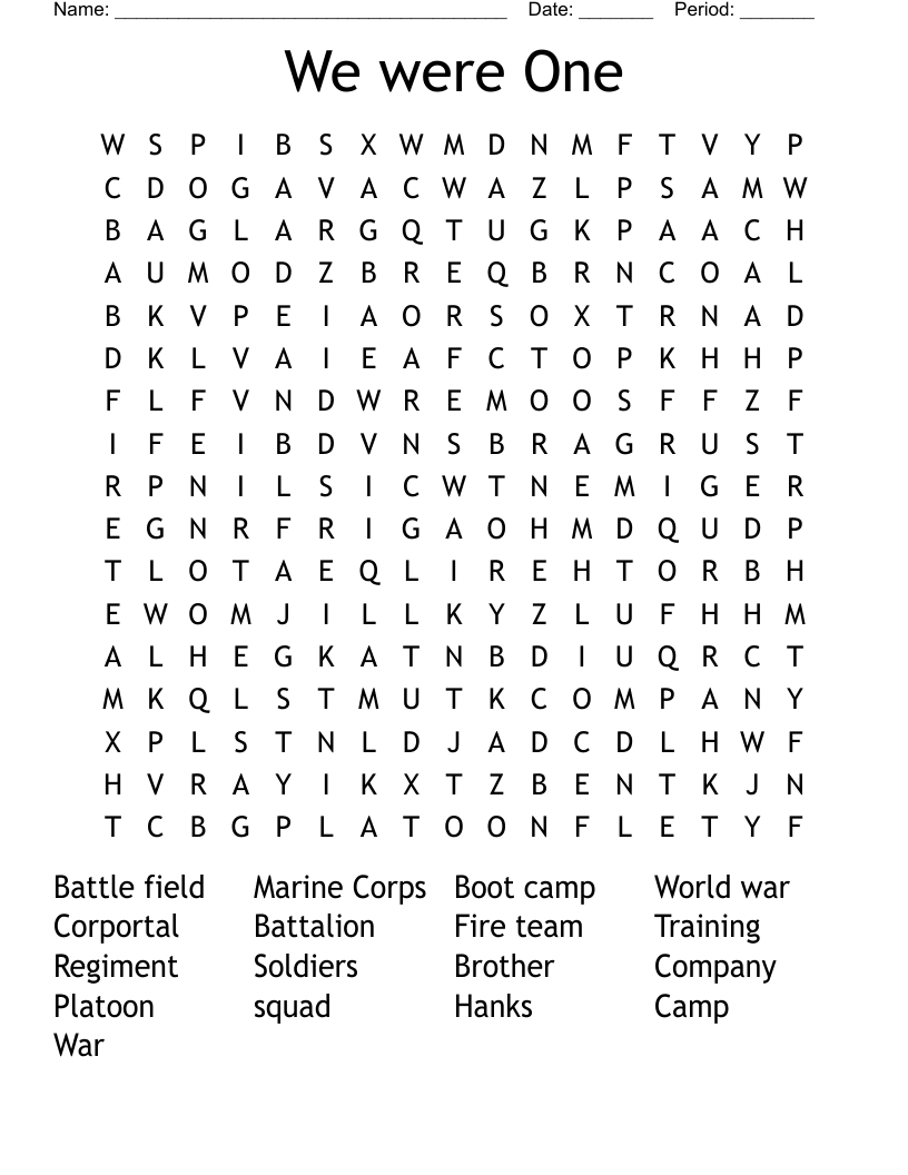 We were One Word Search