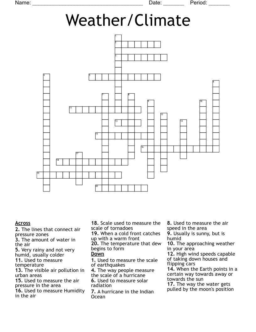 Weather/Climate Crossword