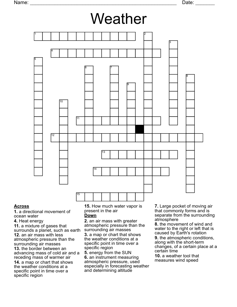 Weather Crossword