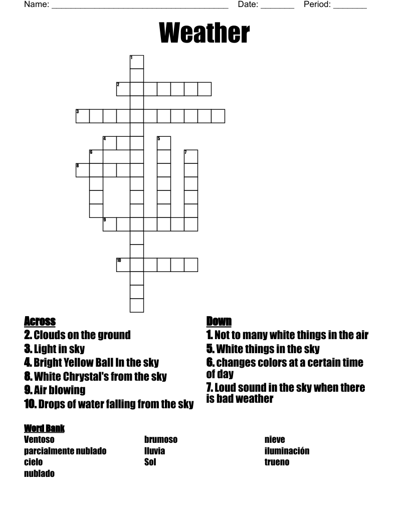 Weather Crossword