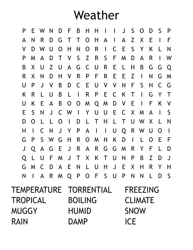 Weather Word Search
