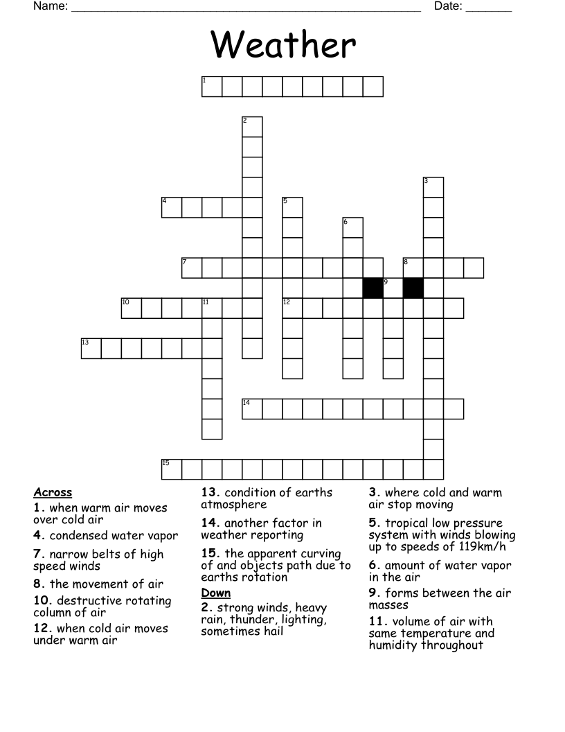 Weather Crossword