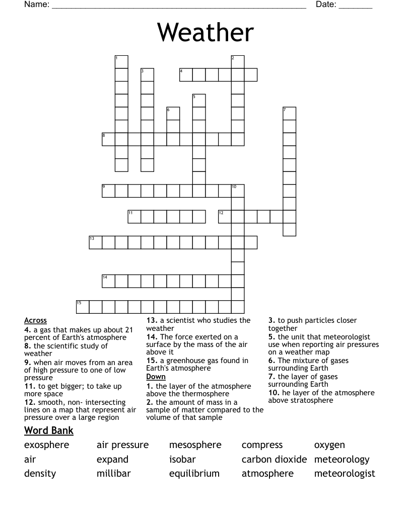 Weather Crossword