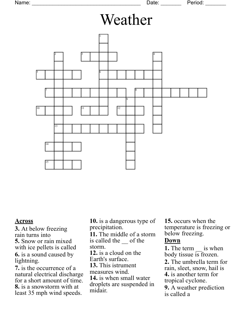 Weather Crossword