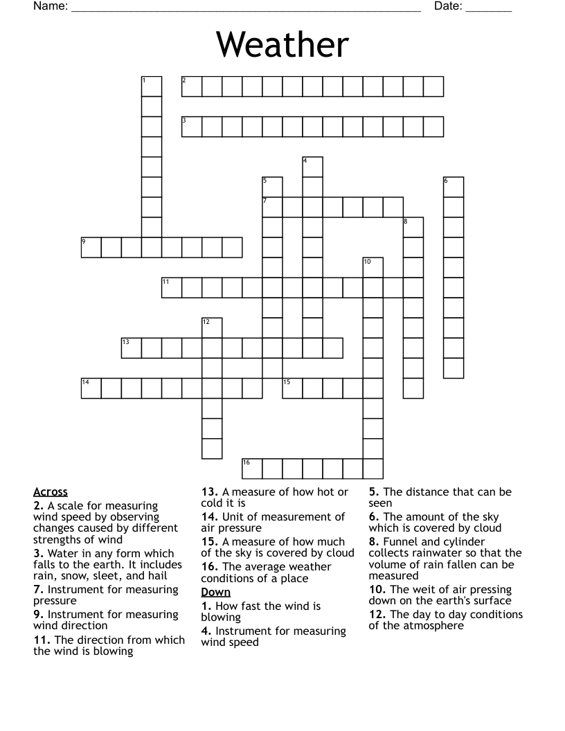 Weather Crossword