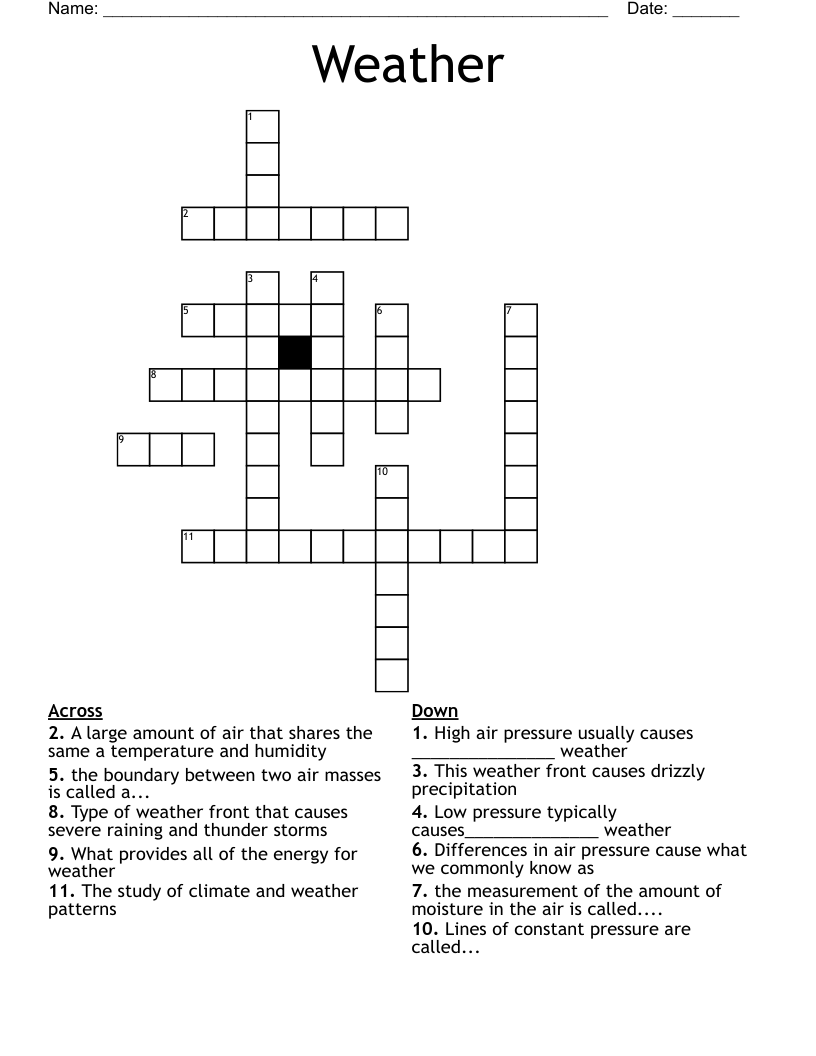 Weather Crossword