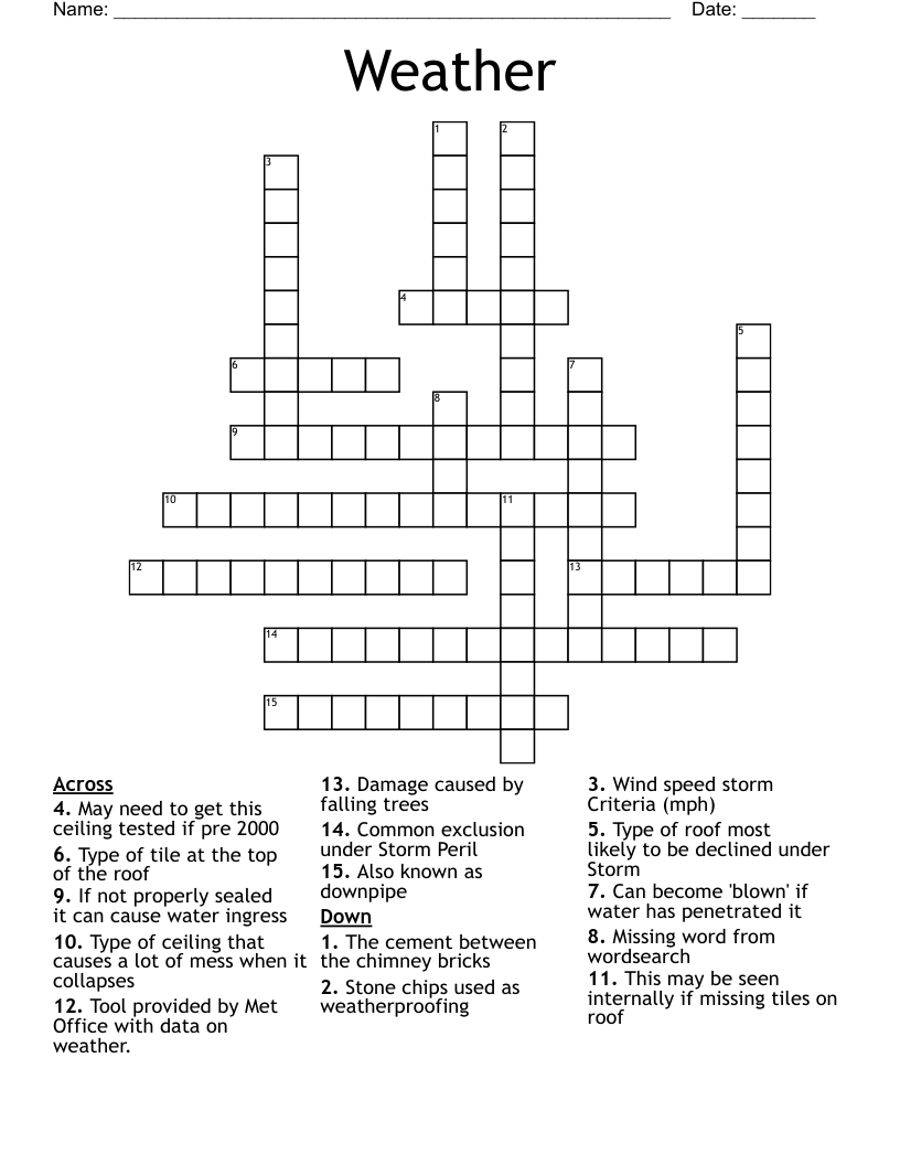 Weather Crossword