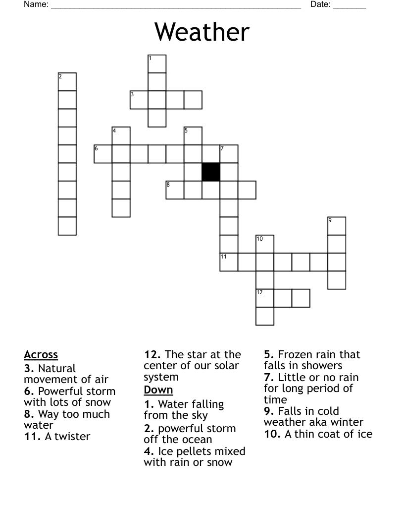 Weather Crossword