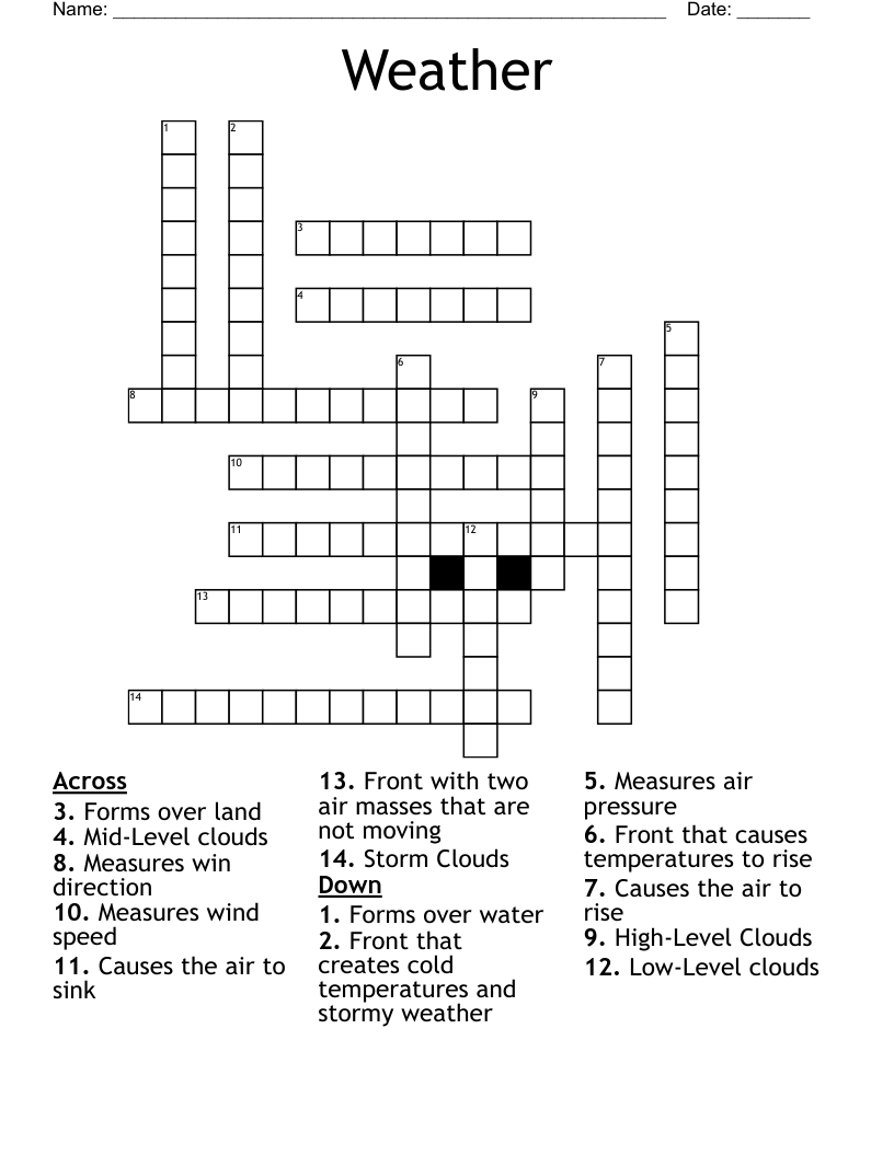 Weather Crossword
