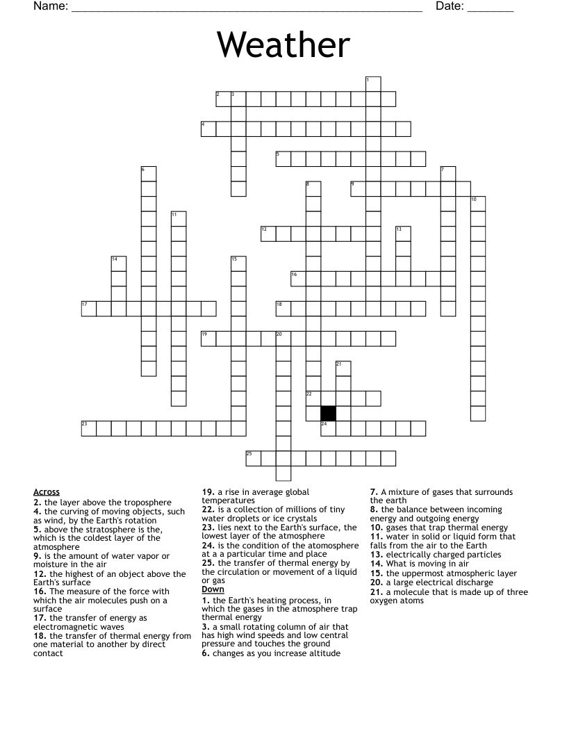 Weather Crossword