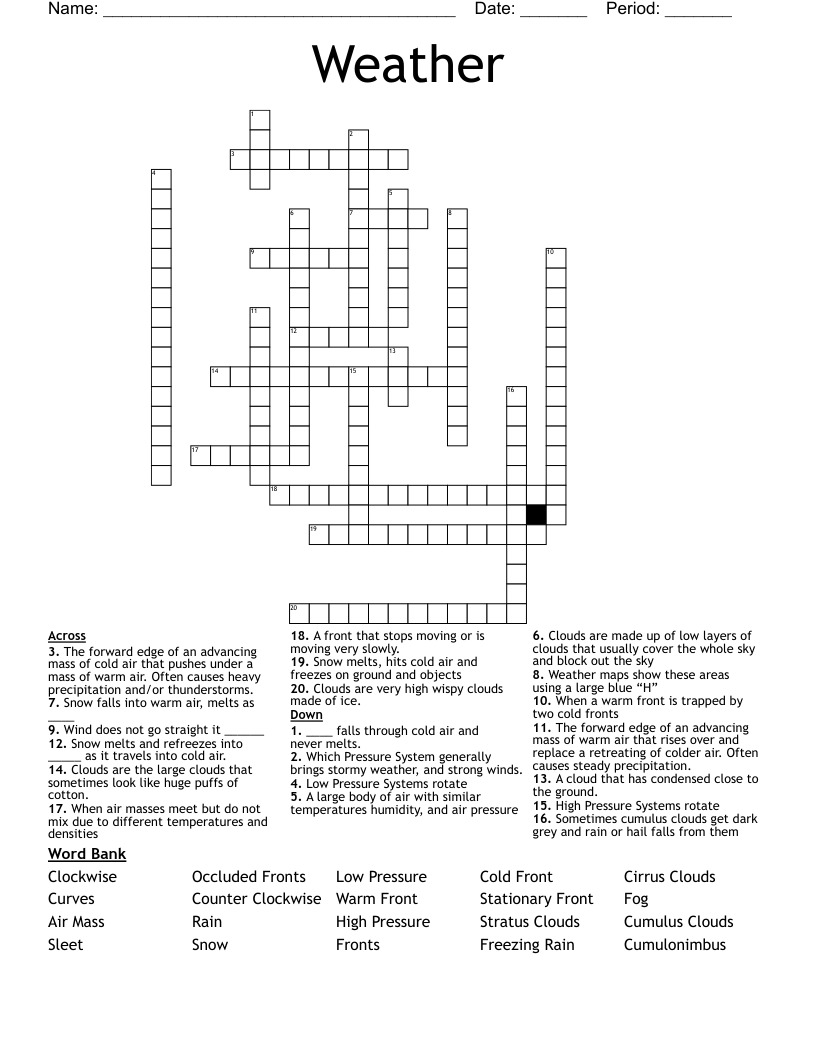 Weather Crossword