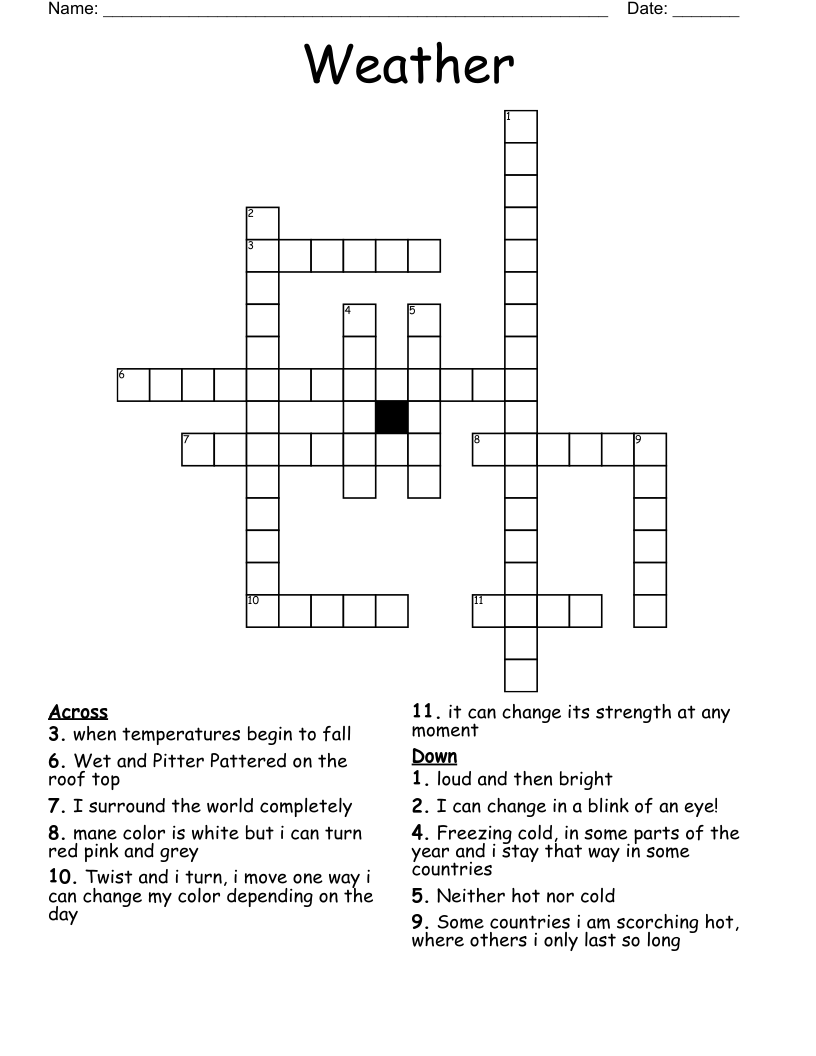Weather Crossword