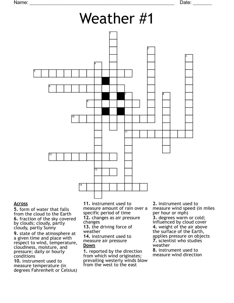 Weather #1 Crossword
