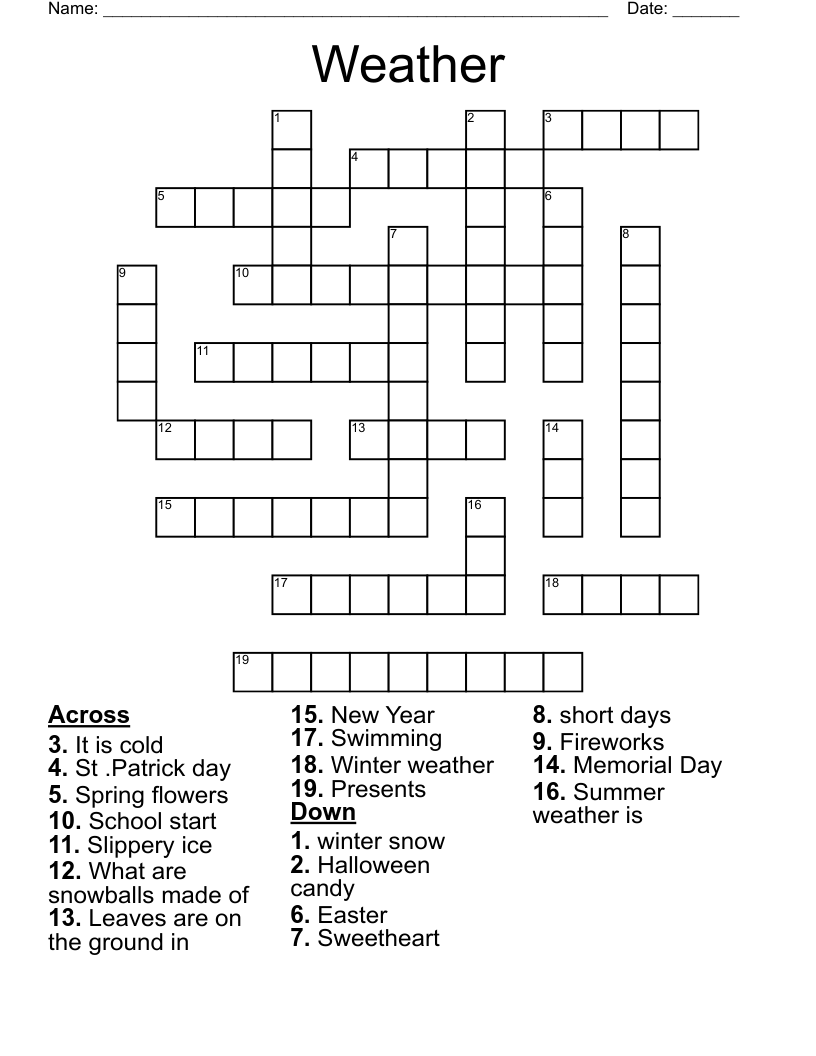 Weather Crossword