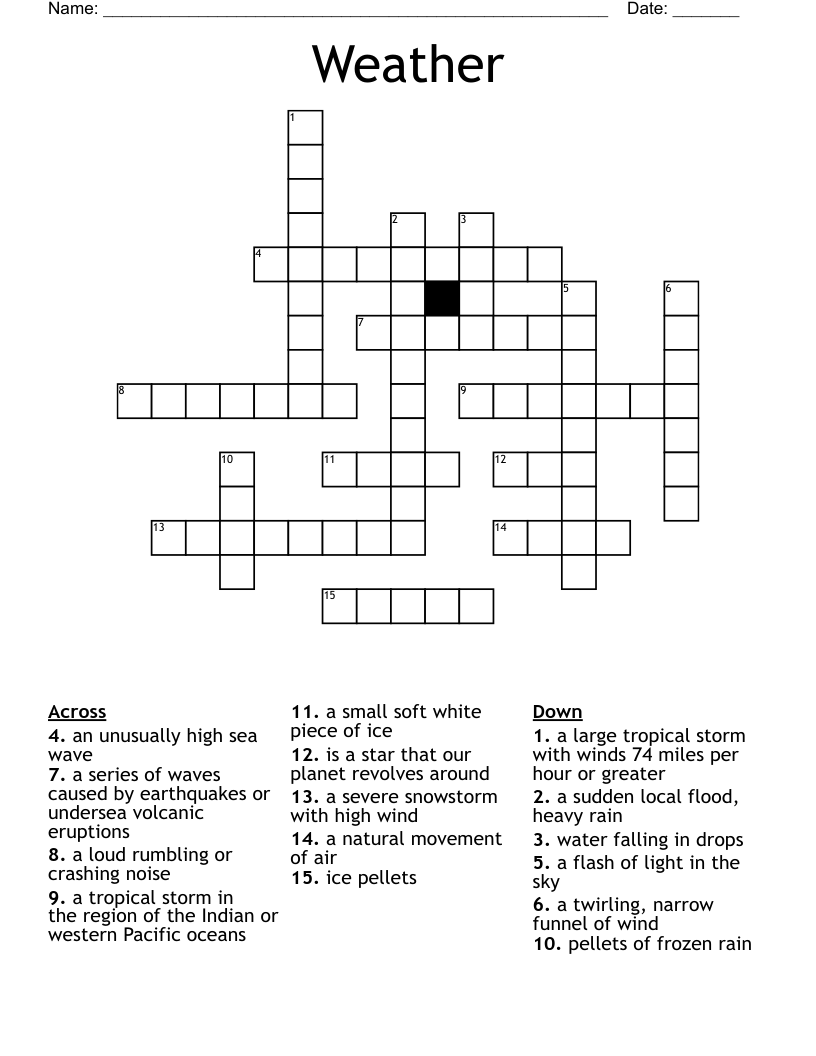 Weather Crossword