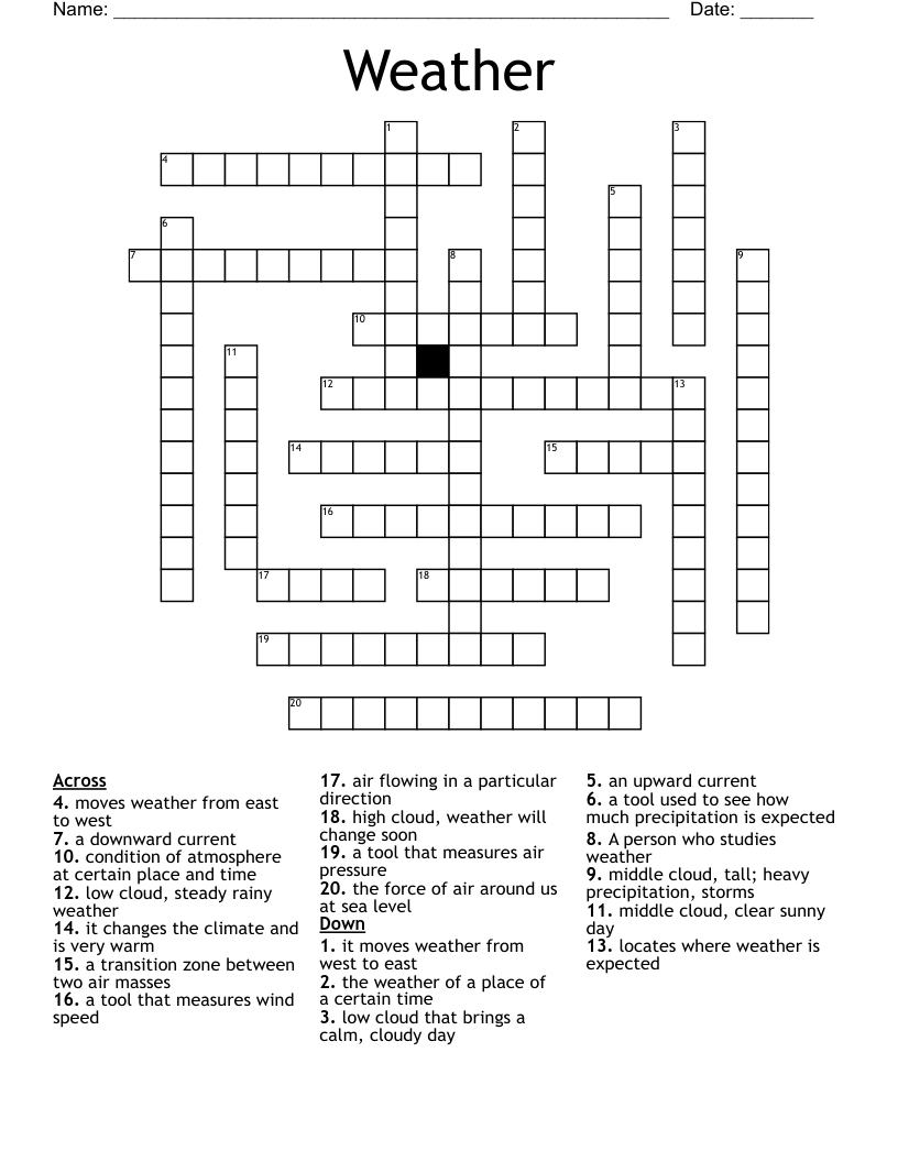 Weather Crossword