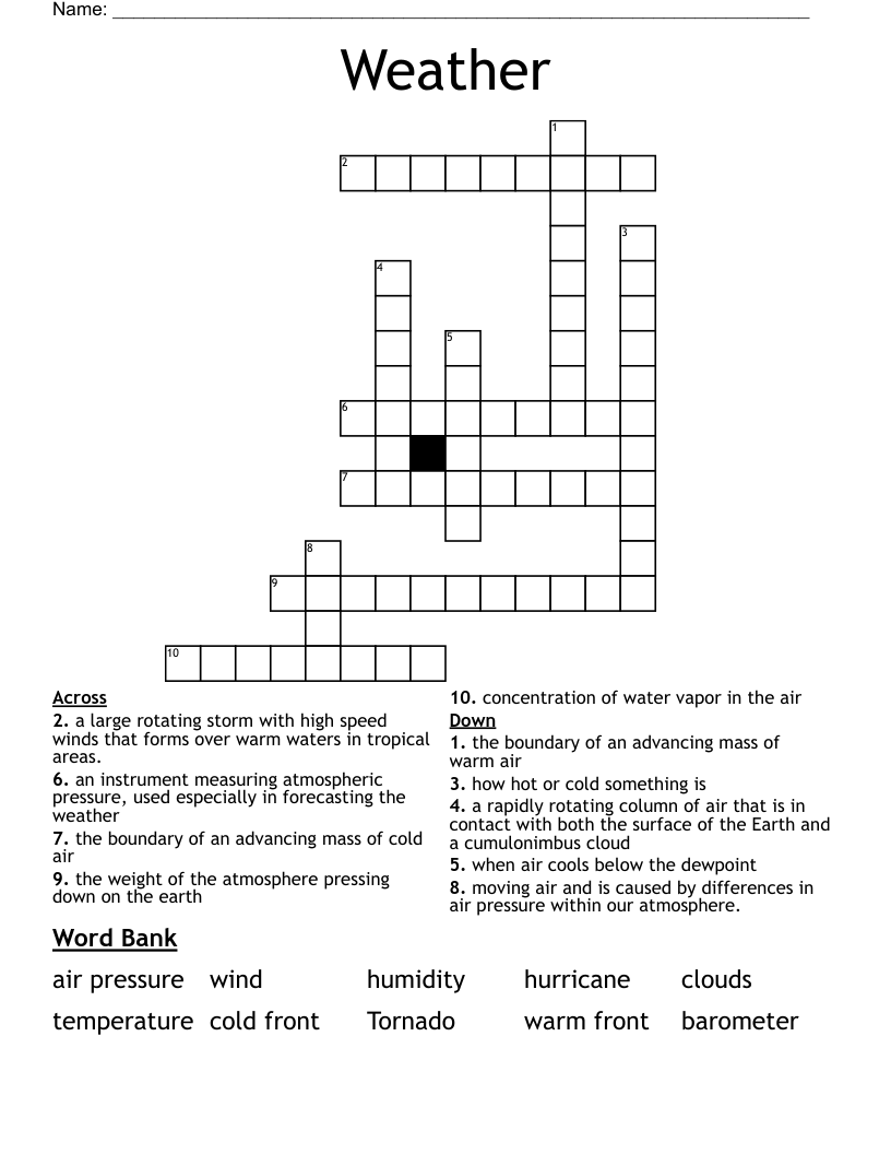 Weather Crossword