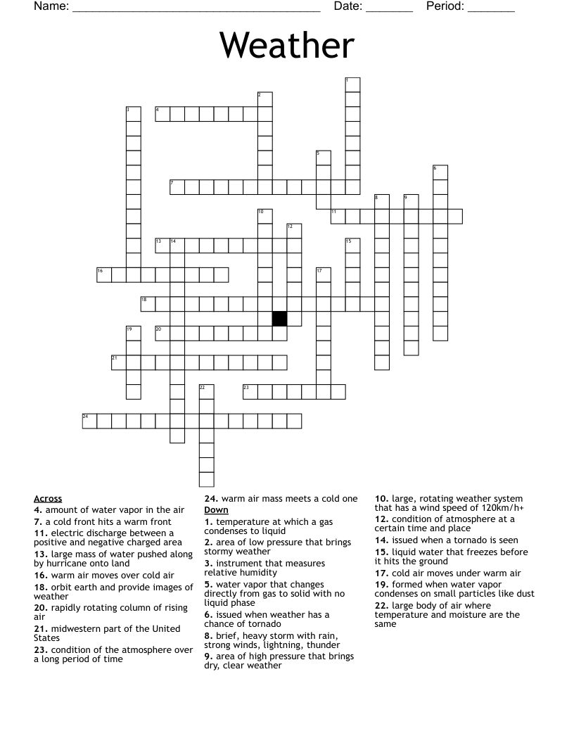 Weather Crossword