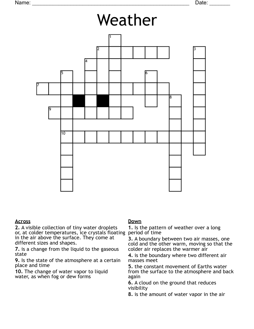 Weather Crossword