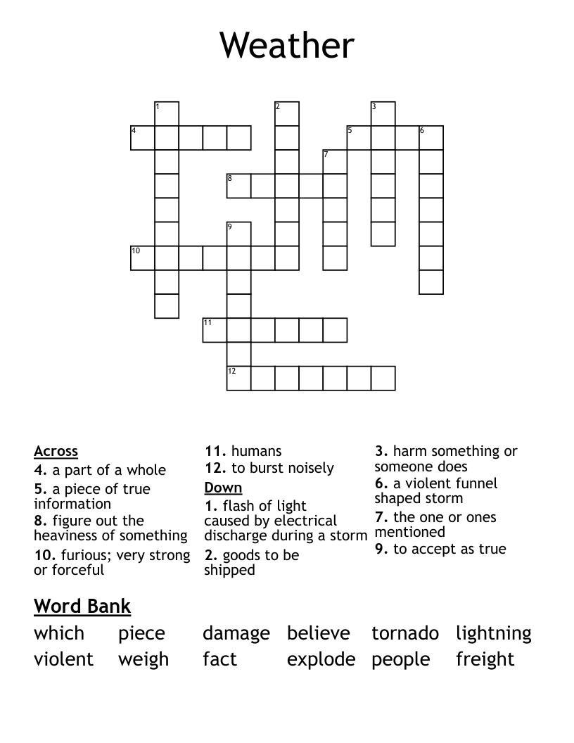 Weather Crossword