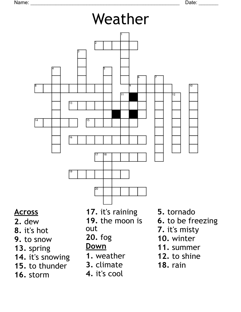 Weather Crossword