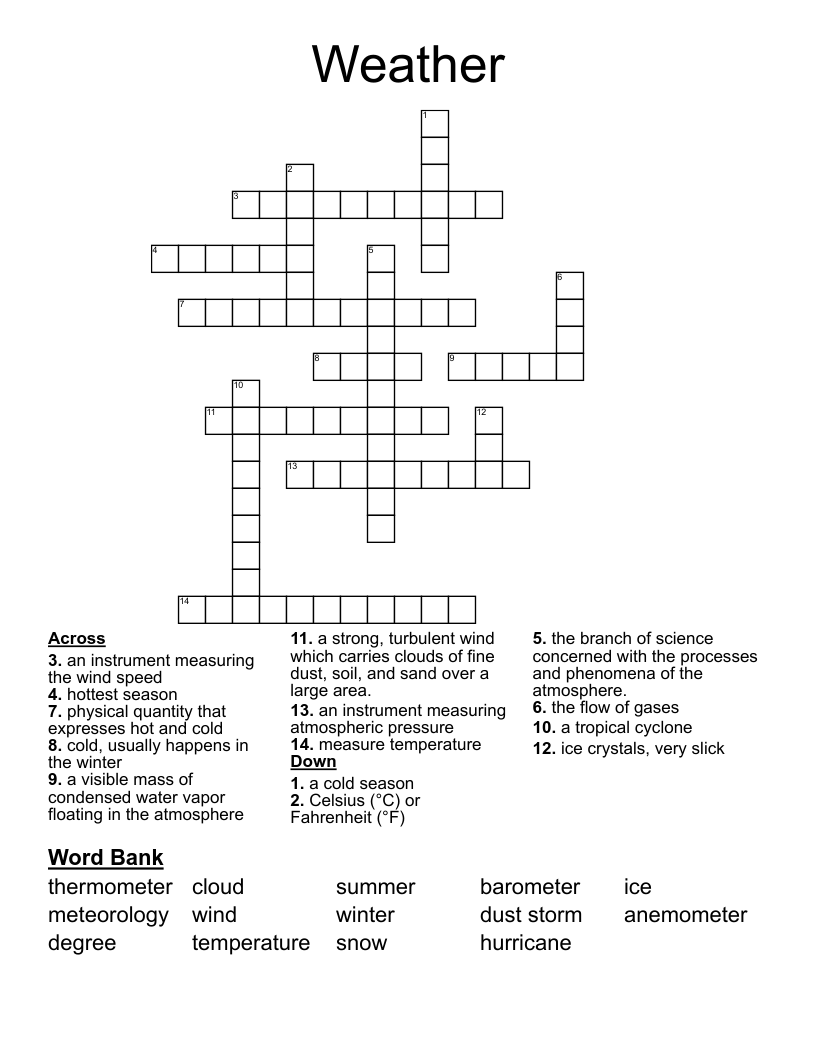 Weather Crossword