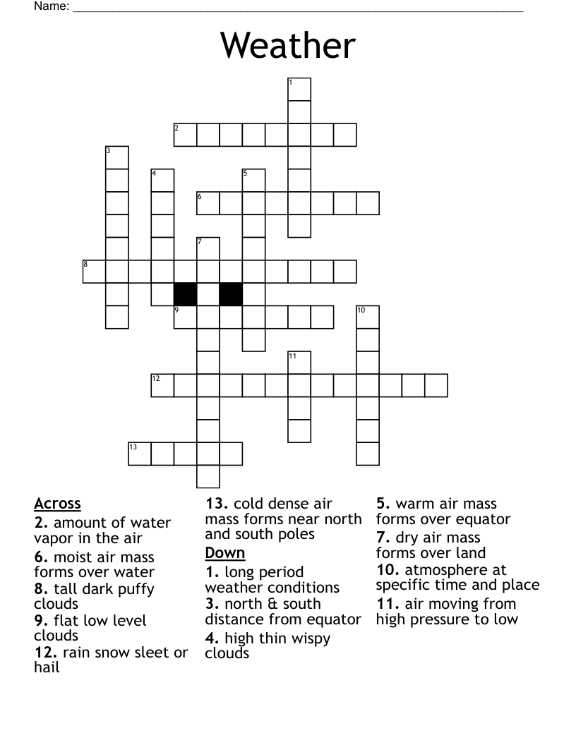 Weather Crossword