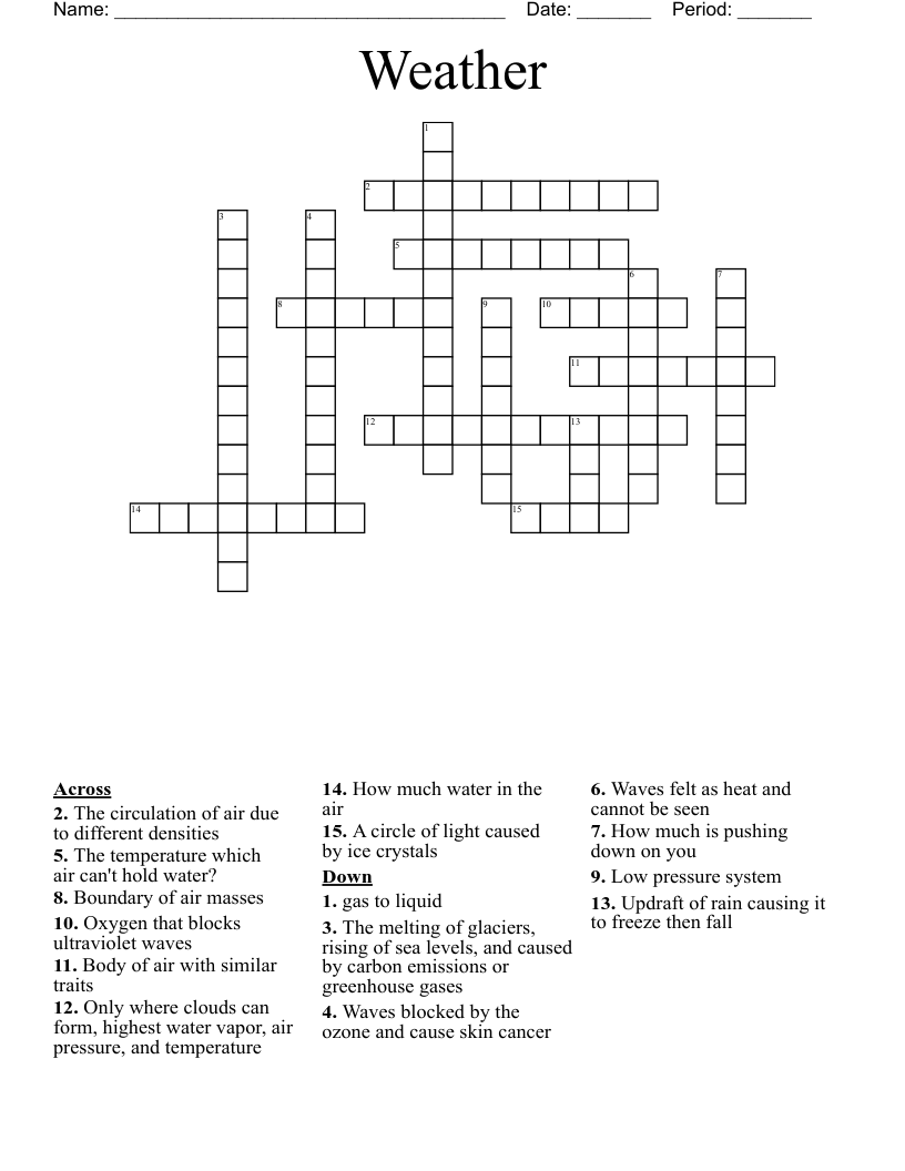 Weather Crossword