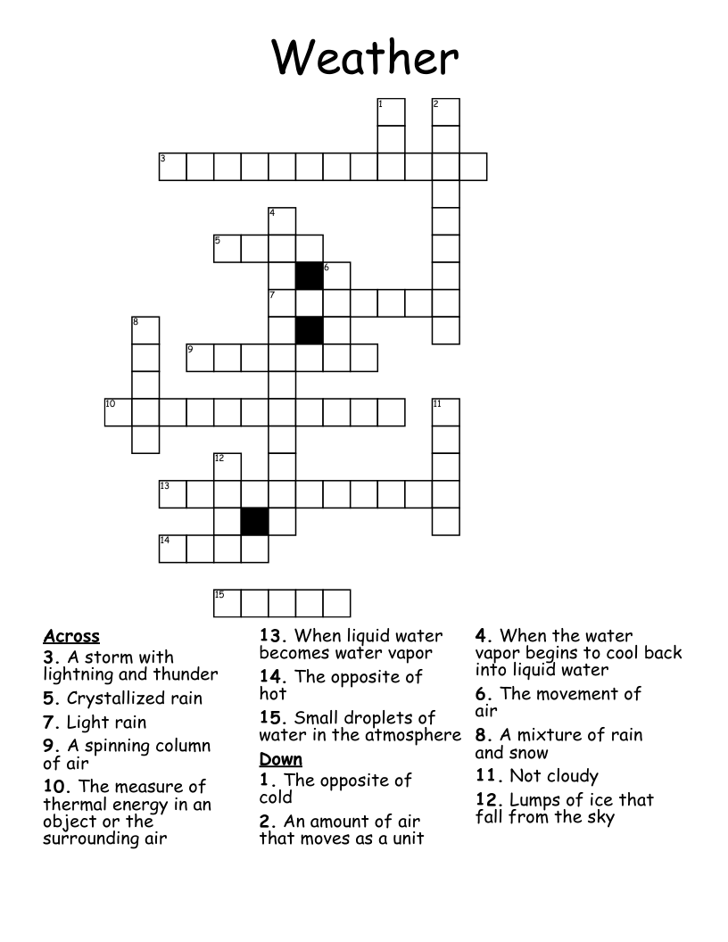 Weather Crossword