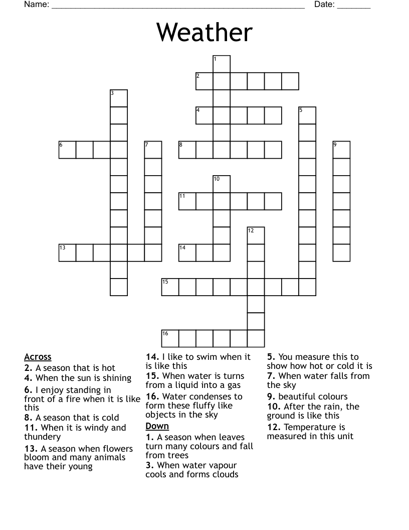 Weather Crossword