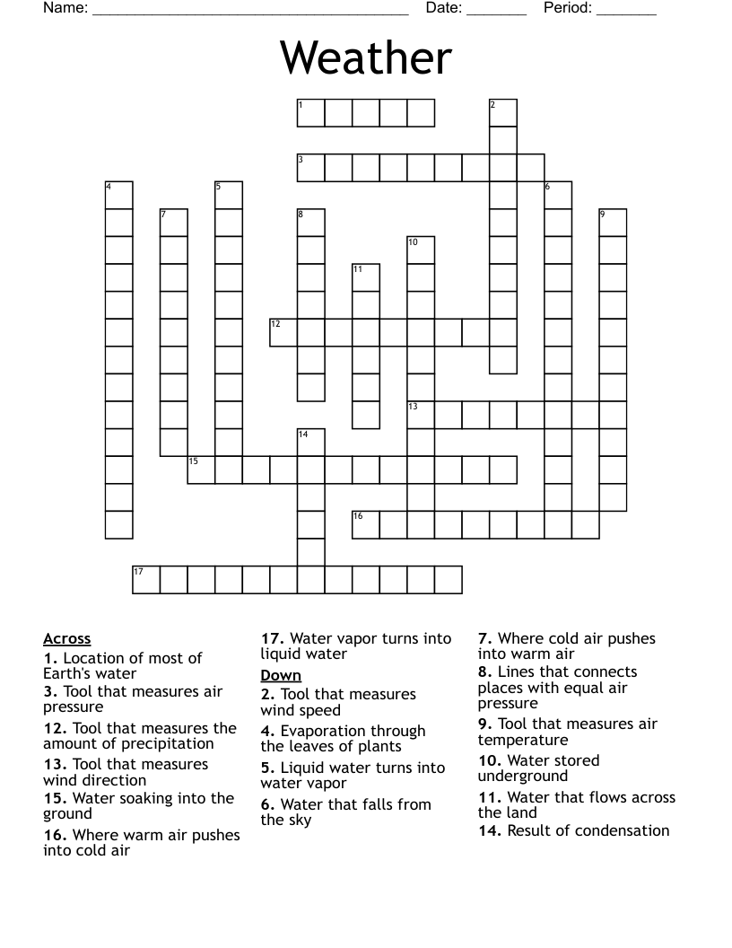 Weather Crossword