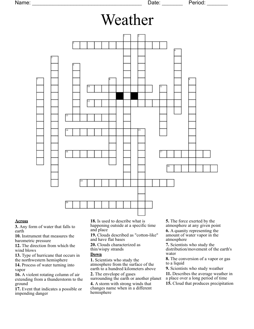 Weather Crossword