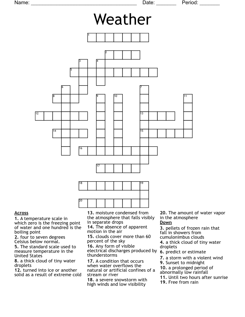 Weather Crossword