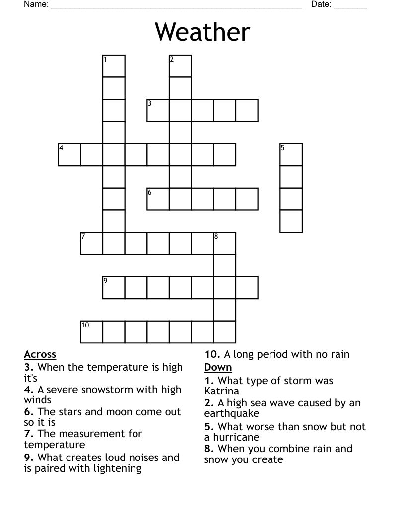 Weather Crossword
