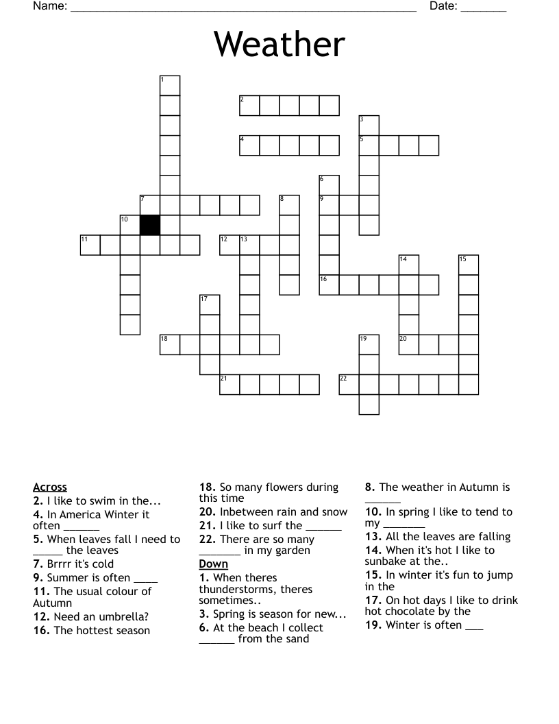 Weather Crossword