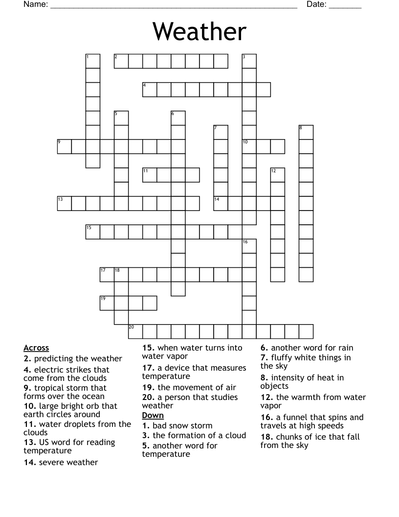 Weather Crossword