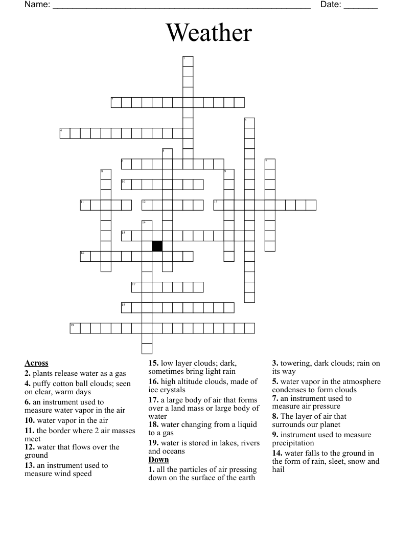 Weather Crossword