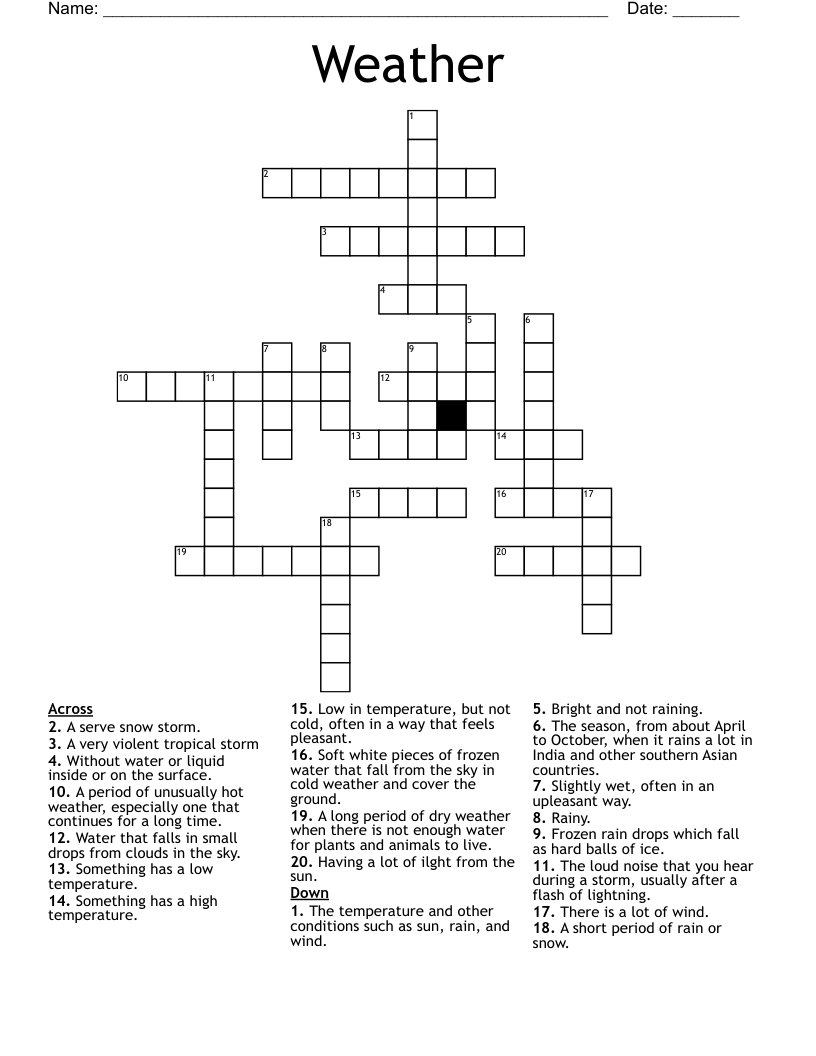 Weather Crossword