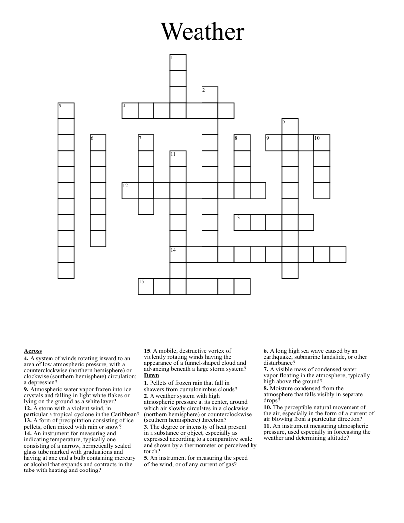 Weather Crossword