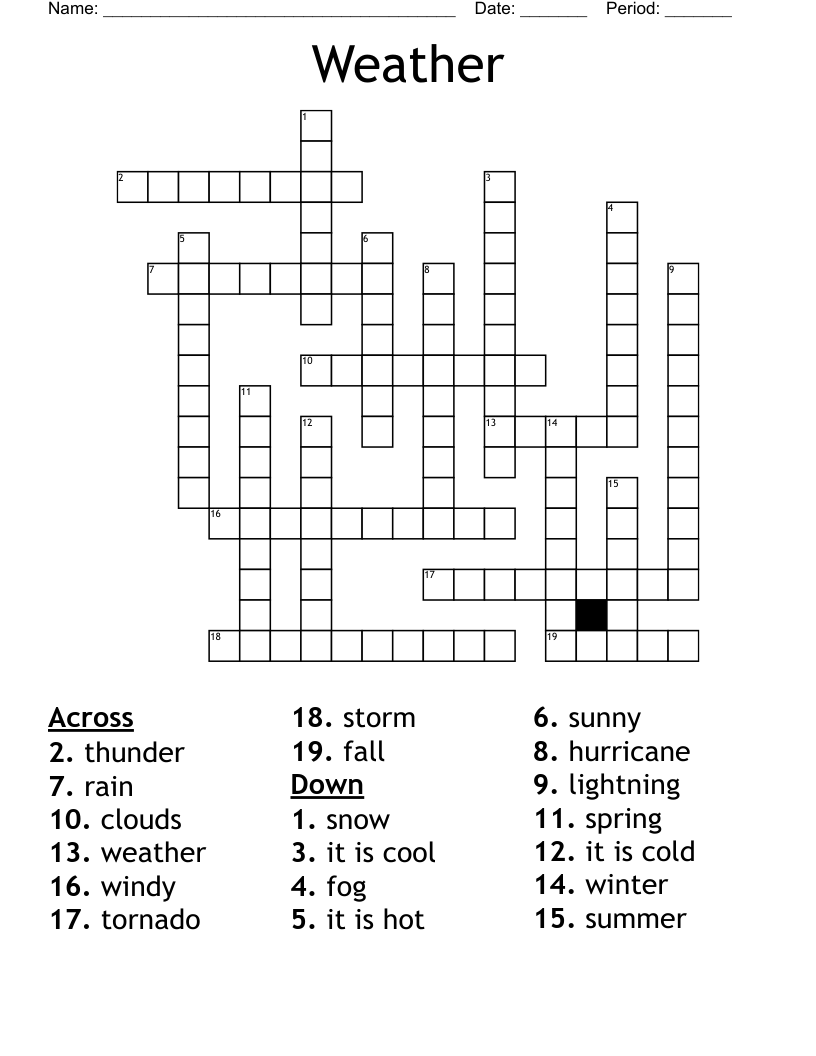 Weather Crossword