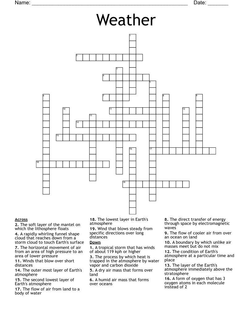 Weather Crossword